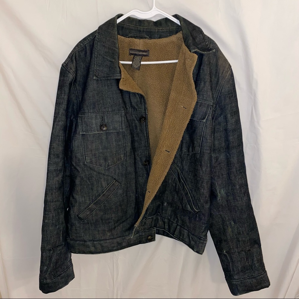 Banana Republic Men’s Fleece Denim Jacket Large